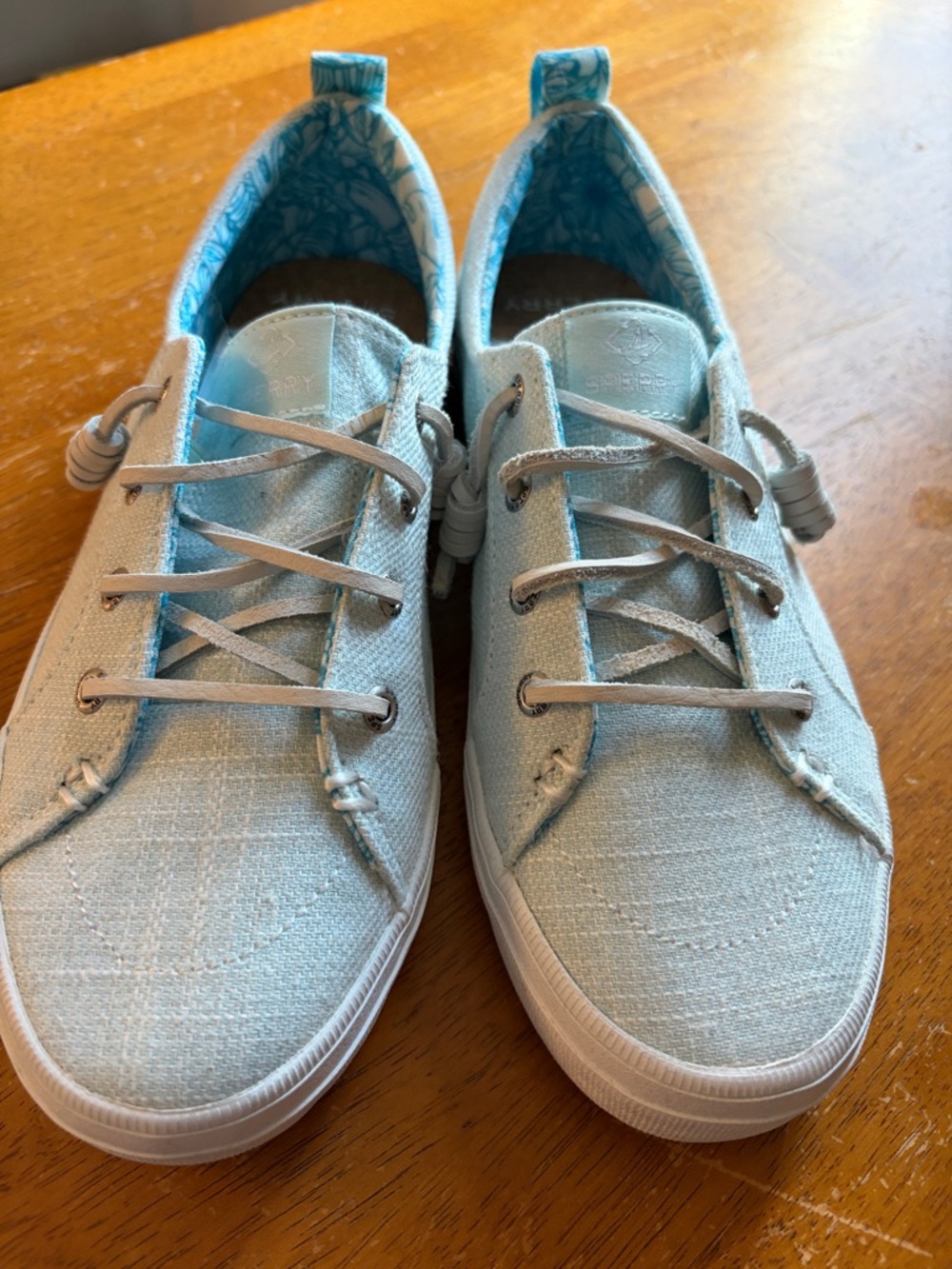 Sperry Light Aqua Canvas Lace-Up Sneakers